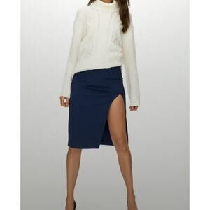 NWT Aritzia Babaton Navy "Pencil Slit" Skirt - 12